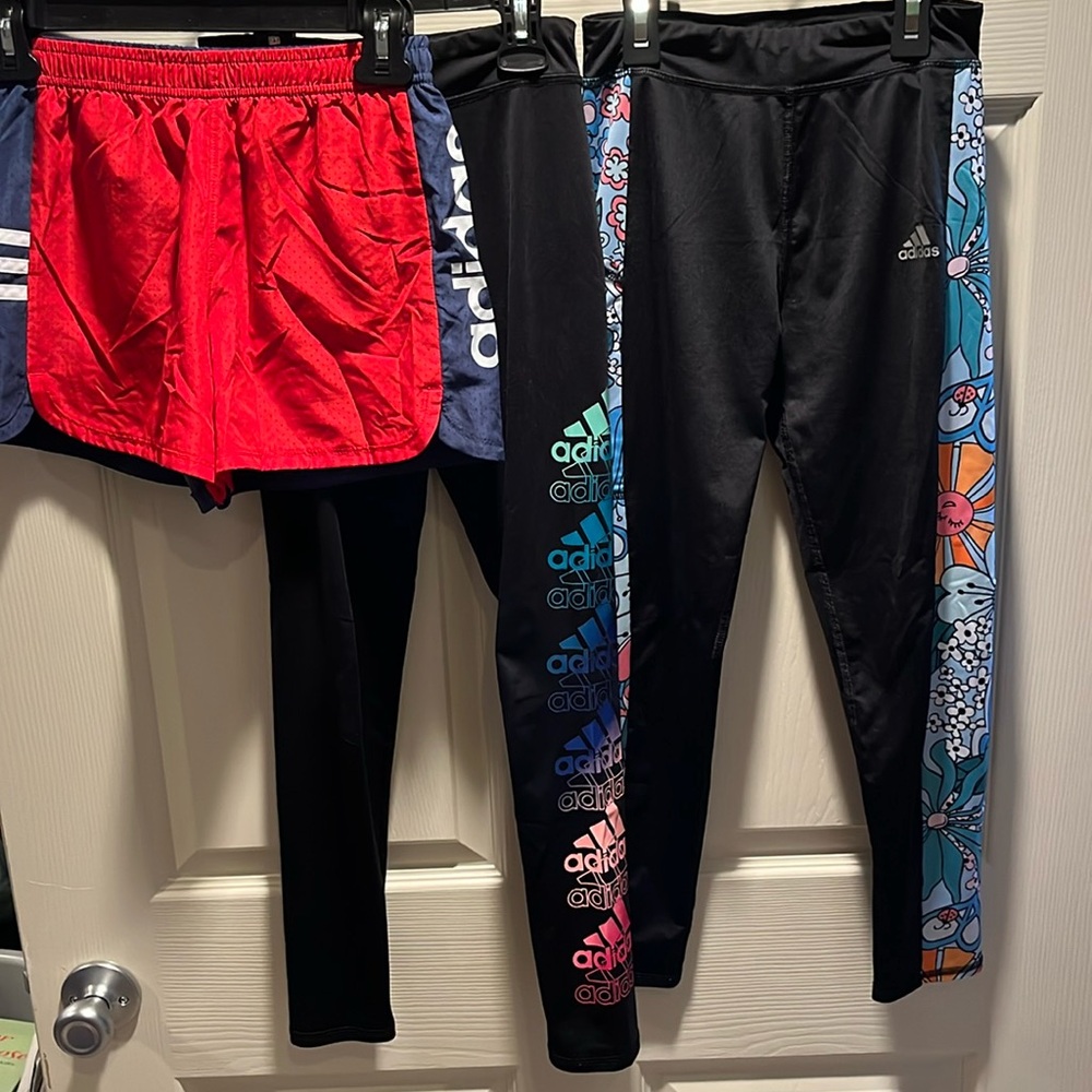 Girls Adidas Athletic Leggings and Shorts